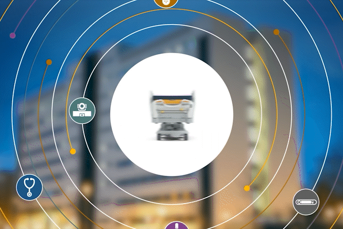 Animated GIF showing rings with spiraling circles around Primer Connect stretcher