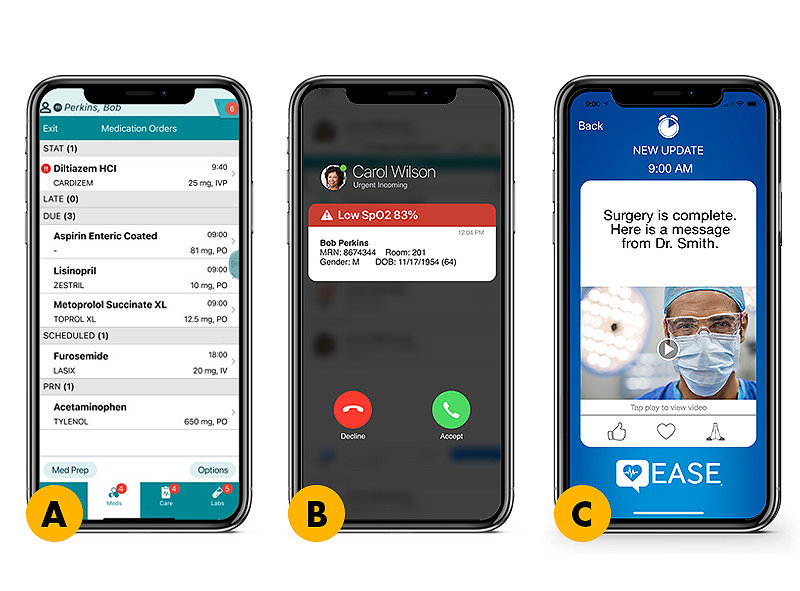Our Edge, Vina and Ease clinical mobile appls for workflow efficiency in healthcare