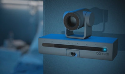 A care.ai sensor attached to the wall