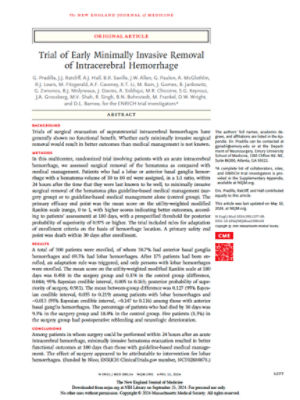 Cover image_Trial of Early Minimally Invasive Removal of Intracerebral Hemorrhage