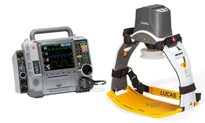 LIFEPAK 15 monitör/defibrilatör ve LUCAS 3