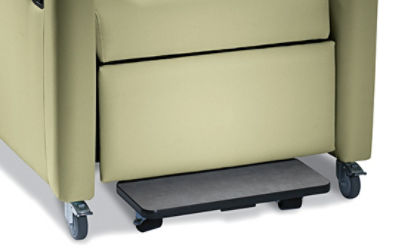 Close-up of the pull-out foot tray on Stryker's Symmetry Plus