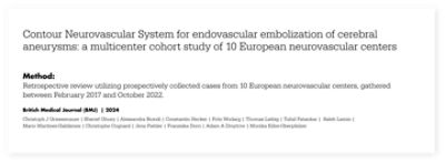 Contour Neurovascular System for endovascular embolization of cerebral aneurysms: a multicenter cohort study of 10 European neurovascular centers