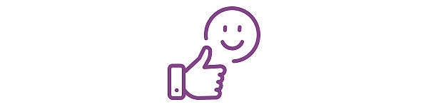 Higher satisfaction icon with a thumb and happy face