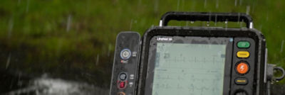 LIFEPAK 35 in a wet, rainy day and still working