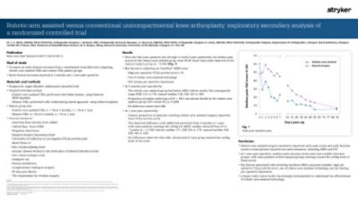 Robotic-arm assisted versus conventional unicompartmental knee arthroplasty: exploratory secondary analysis of a randomized controlled trial