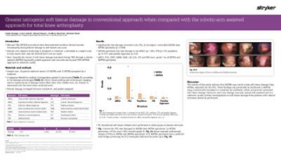 Greater iatrogenic soft tissue damage in conventional approach when compared with the robotic-arm assisted approach for total knee arthroplast