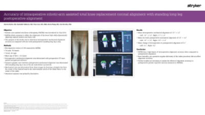 Accuracy of intraoperative robotic-arm assisted total knee replacement coronal alignment with standing long leg postoperative alignment