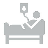 Icon depicting a patient in a hospital bed