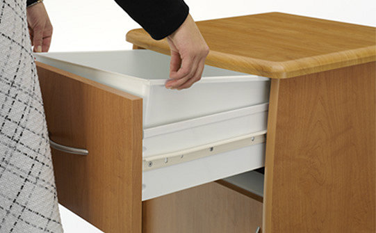 Hospital bedside table with removable drawers