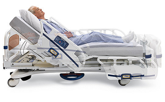 Stryker's exclusive StayPut bed frame maintains relative location of the patient