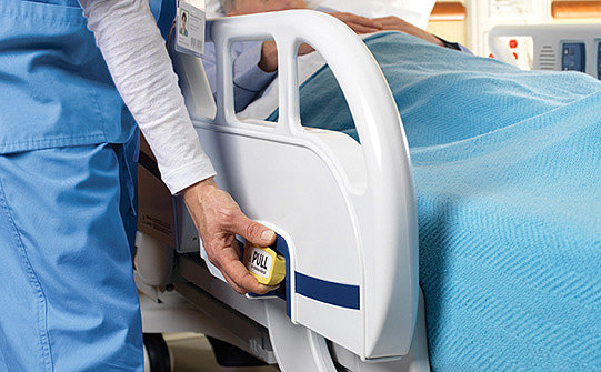 Stryker's S3 MedSurg hospital bed includes siderails with an intermediate support position