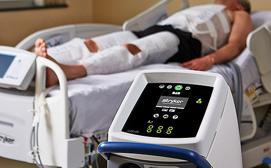 Stryker's Altrix connected to Rapr.Round body wraps on patient
