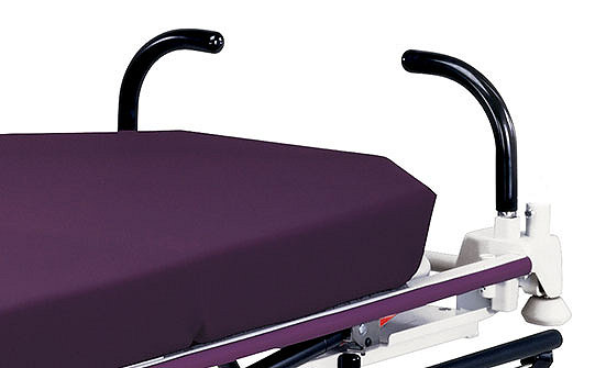 OB/GYN stretcher includes compact design and pop-up push handles 