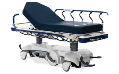 Gros plan sur le matelas Ultra Comfort de Stryker sur un brancard de la série Prime