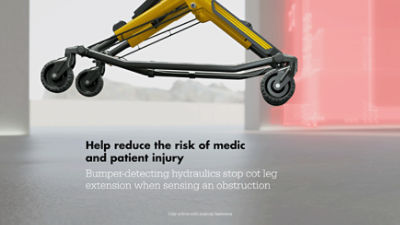 The Power-PRO 2 powered ambulance stretcher's bumper-detecting hydraulics