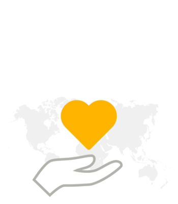 Icon of hand holding heart