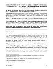 Retrospective chart revivew of nipple sparing mastectomies with and without an enabling intracavity illumination and visualization system