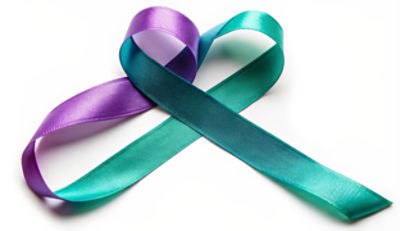 Teal and lavender ribbon