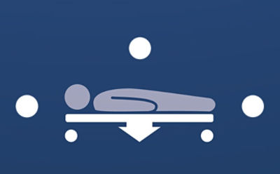 Illustration of the low bed indicator on Stryker's SV2 hospital bed