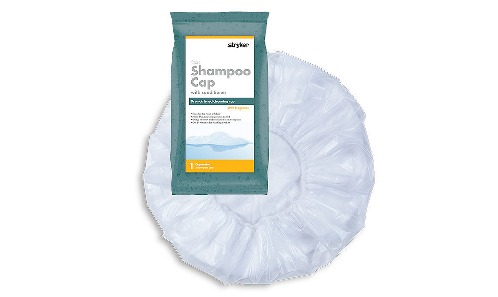 Sage rinse-free shampoo cap makes it easy to clean and condition hair for patients with limited mobility.