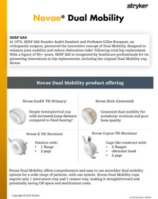 Novae Dual Mobility sell sheet