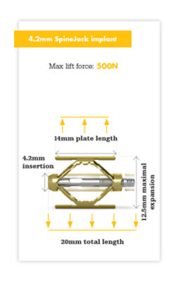 Product specs for 4.2mm SpineJack implant