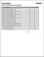 VariAx 2 Compression Plating Count Sheet