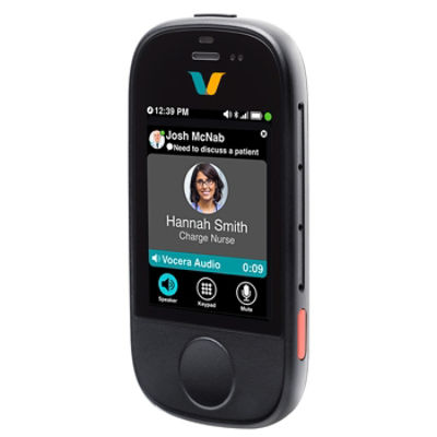 Vocera Smartbadge hands-free calling screen