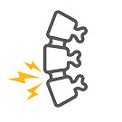 An icon of a spine suffering a lifting injury