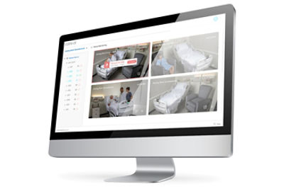 A screenshot of a virtual sitter's screen for patient monitoring