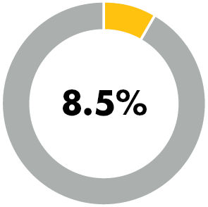 8.5% donut chart