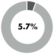 5.7% donut chart