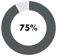 75% donut chart
