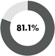 81.1% donut chart