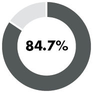 84.7% donut chart