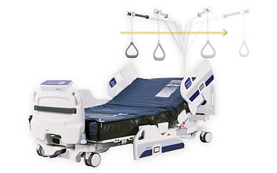MV3 bariatric bed encourages independence with a multi-handle patient helper