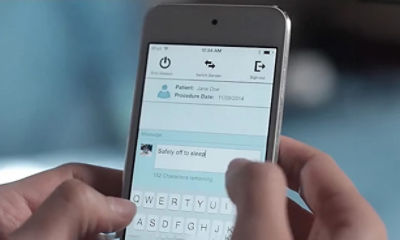 Mobile screen showing patient texting on EASE app