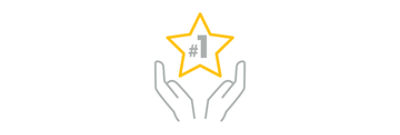 illustration of two hands holding a star with the number one inside