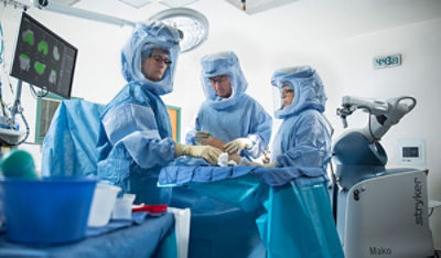 Operating room showcasing a surgical procedure