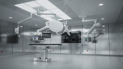 Fortress operating room with modular stainless steel walls