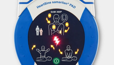 Gros plan du HeartSine samaritan PAD 360P