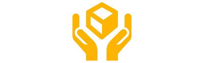 hands grasping cube icon
