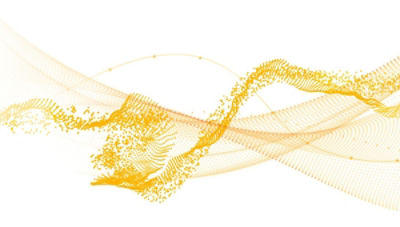 Yellow wave pattern on a white background