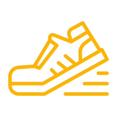 Shoe running logo pointed left