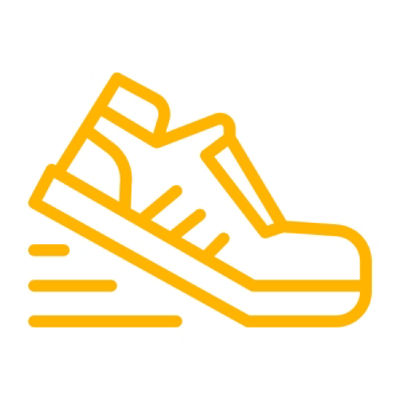 Shoe running logo pointed right