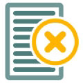 Document with an X on it icon