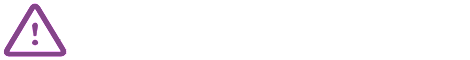 Ícone roxo de um ponto de exclamação num triângulo