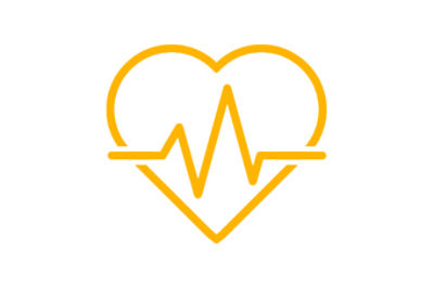 heartbeat line inside heart outline icon