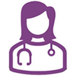 ícone enfermeira contorno roxo